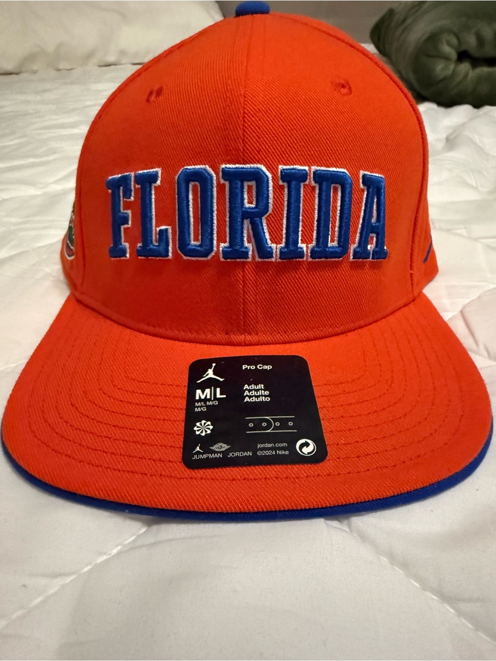 Jordan Orange Florida Snapback Hat with Blue Lettering